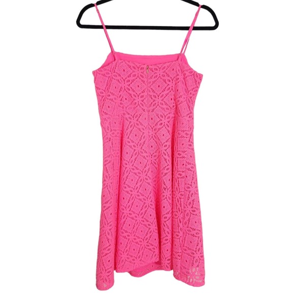 Lilly Pulitzer Womens Dress Jennilee Trellis Lace Barbie Pink Mini Fit Flare S - Picture 3 of 12